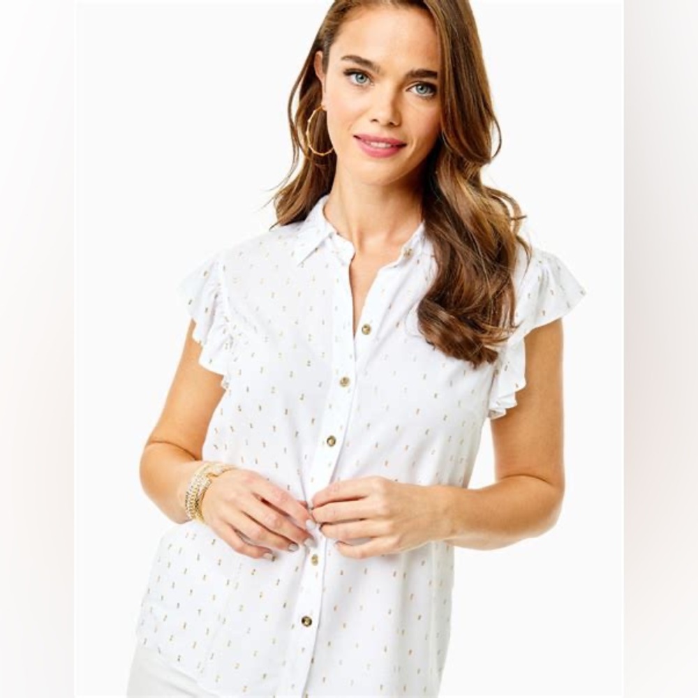 Lilly Pulitzer Resort White Branson Top